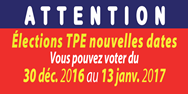 ELECTIONS TPE : enfin les nouvelles dates !